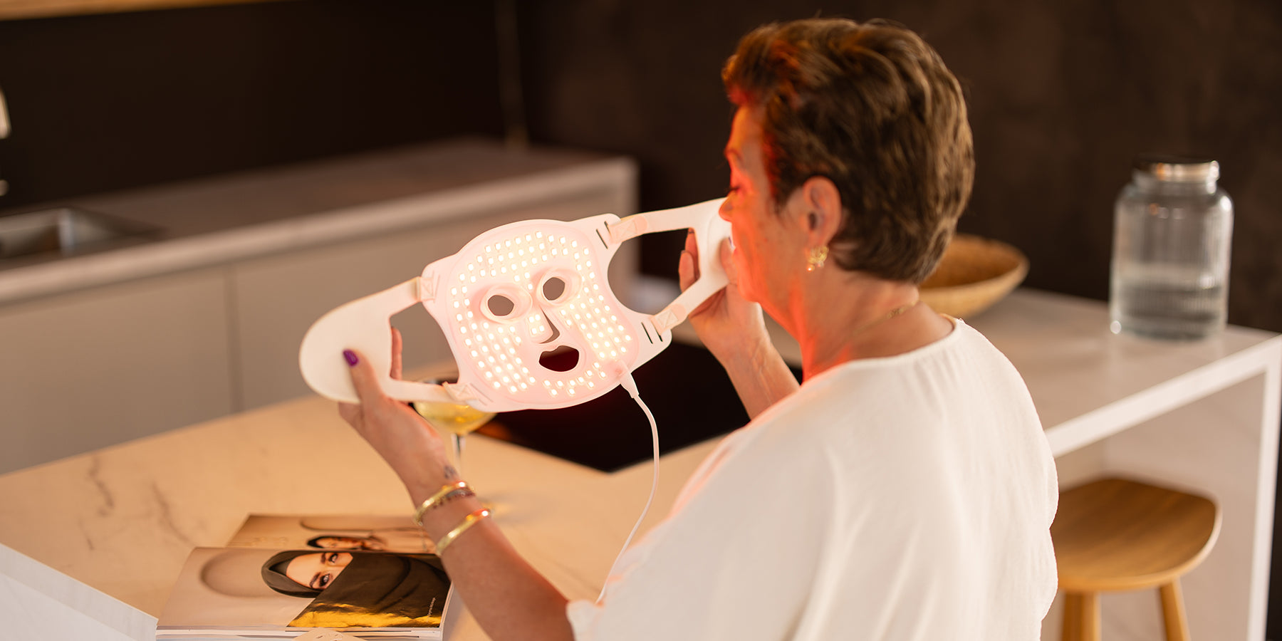 Rødt lys LED-maske