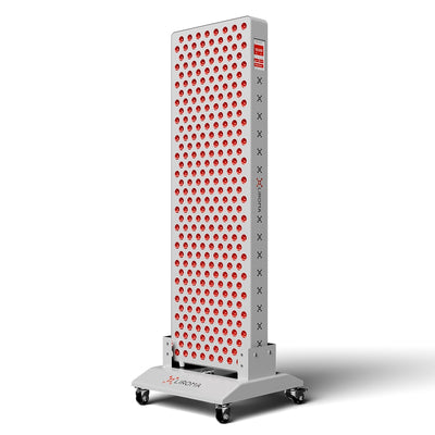 Liroma PrimeFORCE Elite Gen5 rood licht therapie paneel rechtop op een verrijdbare vloerstandaard